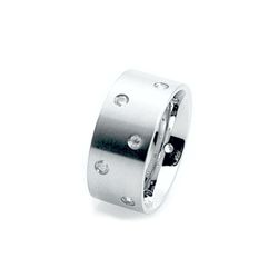STEELX Wide Band with Cubic Zirconias - R351